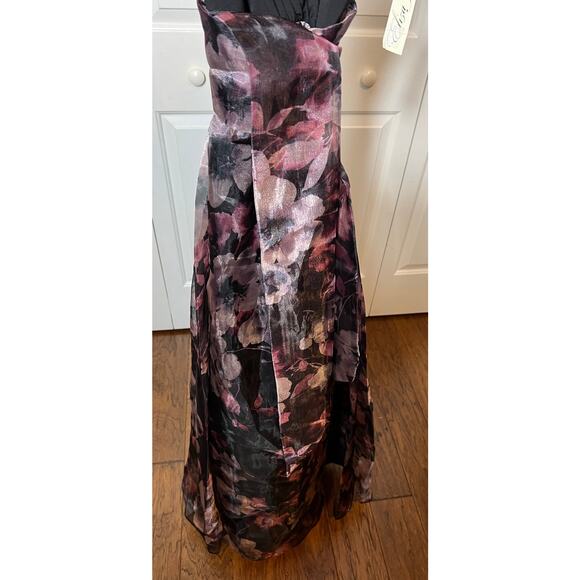 NWT Eliza JWomen's Floral-Skirt Bow-Embellished Ballgown SZ 18 - Picture 7 of 12